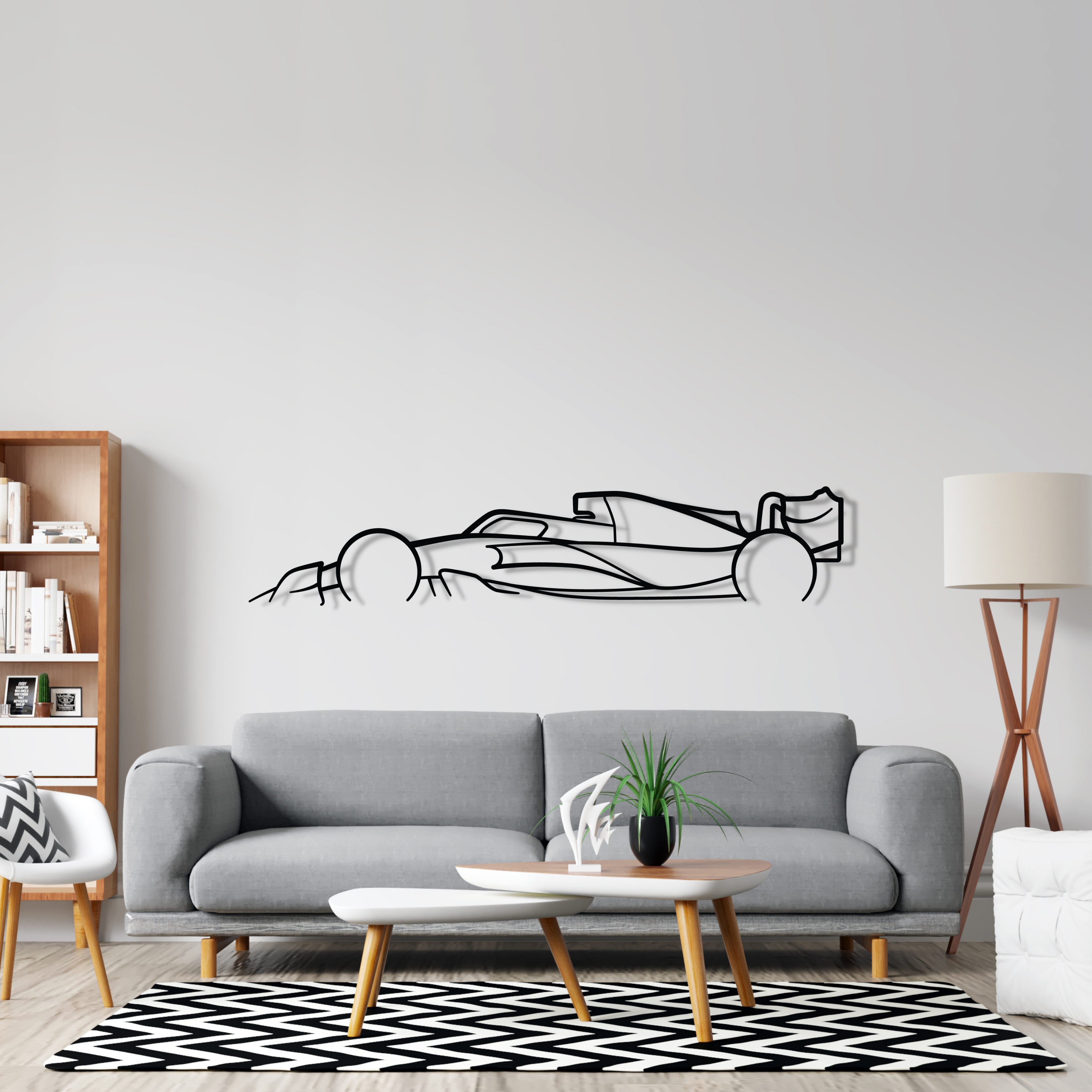 Silhouette Classique de Formule 1 2022-2023 en Art Mural Métallique